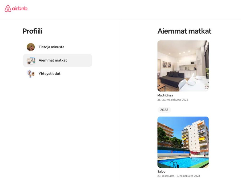 Airbnb kokemuksia